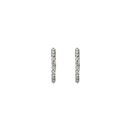 Accedi alla scheda di Bartorelli Italian Jewels ORECCHINI A CERCHIETTO PICCOLO IN ORO BIANCO CON DEMI-PAV&Eacute; DI DIAMANTI - 234-2315-1