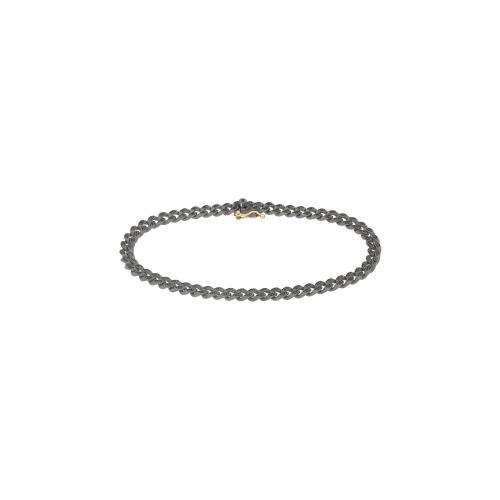 Accedi alla scheda di Mano | J . BRACCIALE GROUMETTE MINI IN TITANIO, DIAMANTI BLACK E ORO ROSSO 18KT - GR2BRTBSN