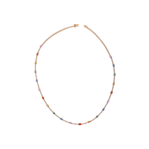 Accedi alla scheda di Bartorelli Italian Jewels GIROCOLLO TENNIS IN ORO ROSA CON ZAFFIRI MULTICOLOR E DIAMANTI BIANCHI - AN4001/MCS