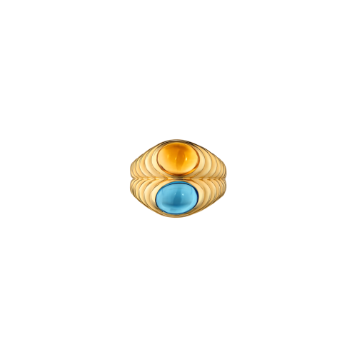 Accedi alla scheda di Bulgari ANELLO DOPPIO BACCELLATO IN ORO GIALLO CON QUARZO CITRINO E TOPAZIO BLU - AN860715
