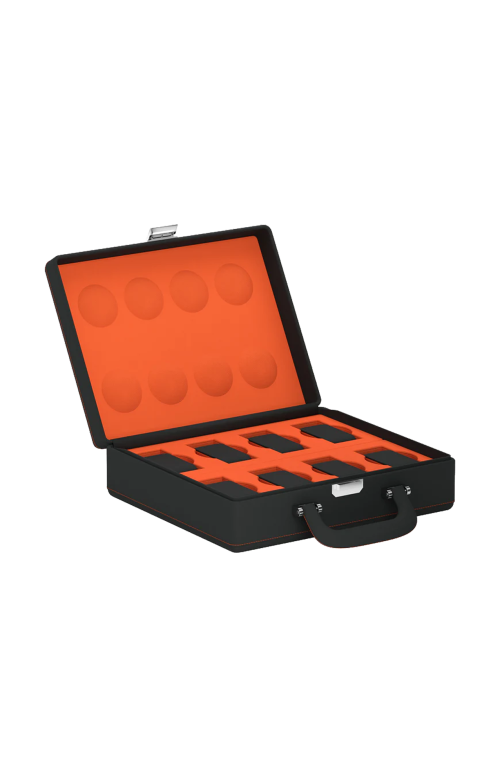 Accedi alla scheda di Scatola Del Tempo VALIGETTA 8 CUSTODIA PER OROLOGI IN PELLE GRIGIO ARDESIA/ARANCIONE