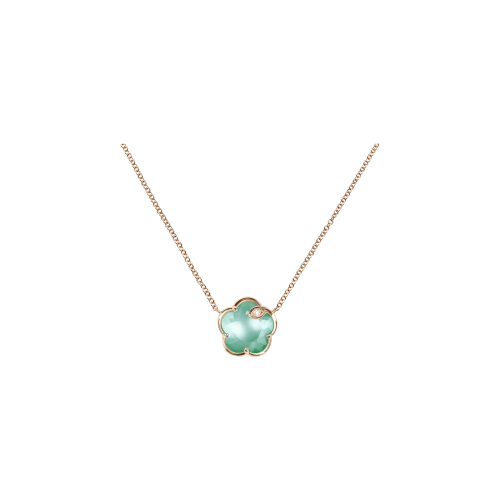 Accedi alla scheda di Pasquale Bruni COLLANA PETIT JOLI IN ORO ROSA CON PIETRA LUNAR GARDEN IN AGATA VERDE E PIETRA DI LUNA BIANCA E DIAMANTE - 16790R