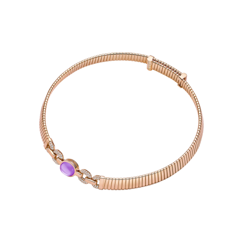 Accedi alla scheda di Bulgari COLLANA BULGARI TUBOGAS CON AMETISTA CENTRALE E PAV&Eacute; DI DIAMANTI - CL860607