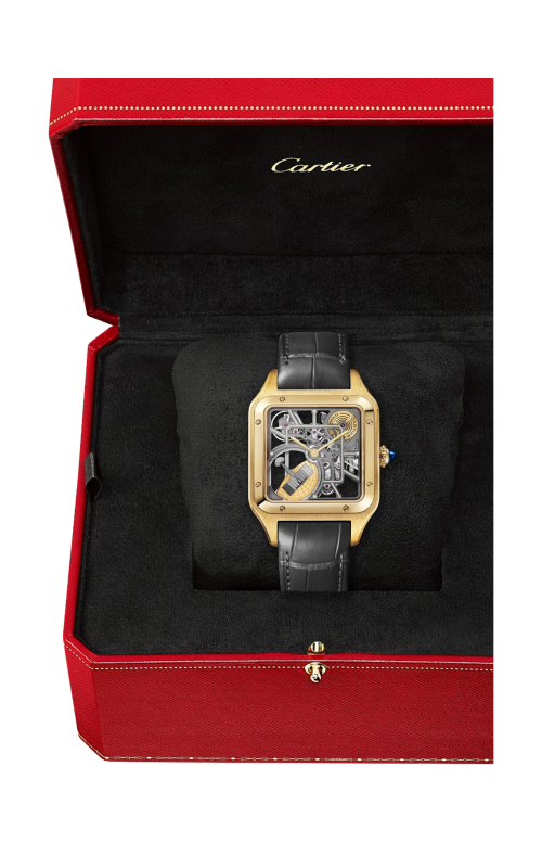 Accedi alla scheda di Cartier SANTOS-DUMONT SCHELETRATO DOTATO DI MICROROTORE MODELLO GRANDE, AUTOMATICO, ORO GIALLO - WHSA0043
