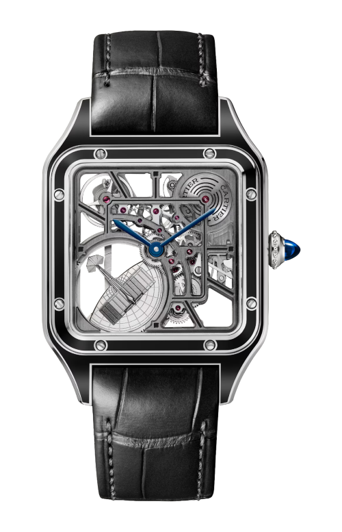 Accedi alla scheda di Cartier SANTOS-DUMONT SCHELETRATO CON MICROROTORE MODELLO GRANDE, AUTOMATICO, ACCIAIO - WHSA0044