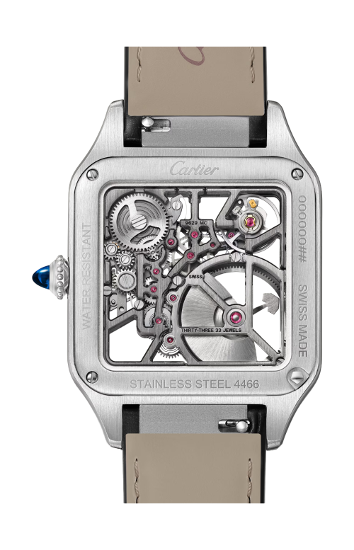 Accedi alla scheda di Cartier SANTOS-DUMONT SCHELETRATO CON MICROROTORE MODELLO GRANDE, AUTOMATICO, ACCIAIO - WHSA0044