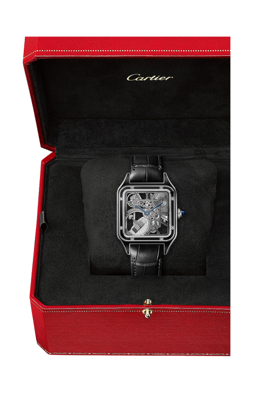 Accedi alla scheda di Cartier SANTOS-DUMONT SCHELETRATO CON MICROROTORE MODELLO GRANDE, AUTOMATICO, ACCIAIO - WHSA0044