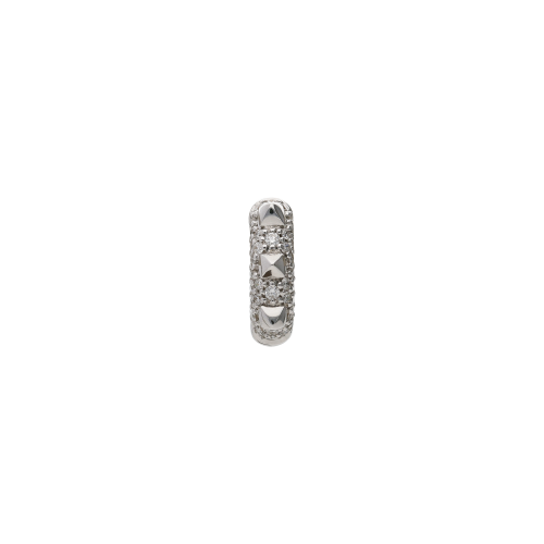 Accedi alla scheda di Bartorelli Italian Jewels MONO ORECCHINO PIRAMIDI CERCHIO PICCOLO MODELLO SOTTILE IN ORO BIANCO E PAVE' DI DIAMANTI BIANCHI - MONOVE22832DBW