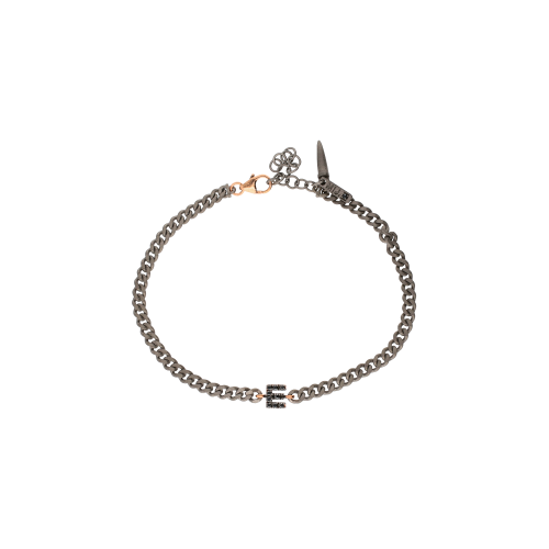 Accedi alla scheda di Mano | J . BRACCIALE CON CATENA GROUMETTE IN TITANIO, LETTERA E IN ORO ROSA E DIAMANTI  NERI - KATBRRGBBGROUM_E - KATBRRGBBGROUM_E