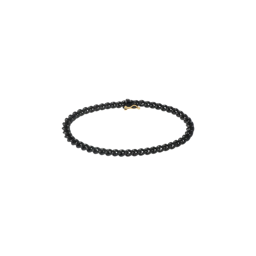 Accedi alla scheda di Mano | J . BRACCIALE GROUMETTE ALTERNATO IN TITANIO NERO CON DIAMANTI NERI E ORO ROSA 18 KT - TNBG1001