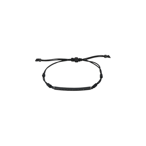 Accedi alla scheda di Mano | J . BRACCIALE UOMO CON CORDINO NERO E TARGHETTA IN TITANIO NERO CON DIAMANTI BLACK - TNBTC1001