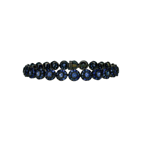 Accedi alla scheda di Bartorelli Italian Jewels Bracciale in oro nero e zaffiri blu taglio brillante - H77P2