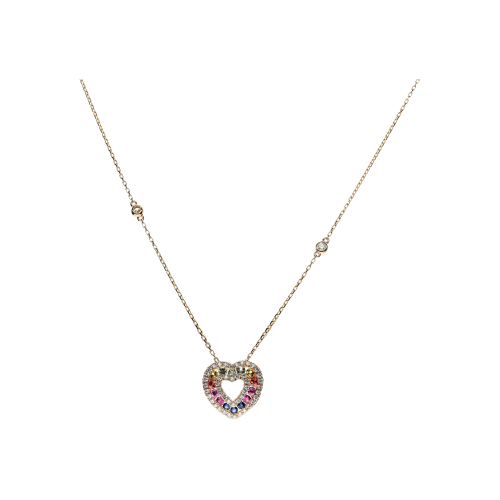 Accedi alla scheda di Bartorelli Italian Jewels COLLANA RAINBOW CON PENDENTE CUORE IN ZAFFIRI MULTICOLOR E DIAMANTI - KP1003/MS