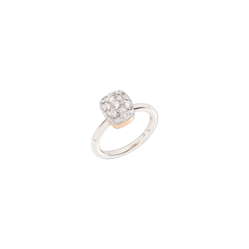 Accedi alla scheda di Pomellato POMELLATO - ANELLO NUDO SOLITAIRE IN ORO BIANCO E ROSA CON DIAMANTI - PAB5010O6000DB000 - PAB5010O6000DB000