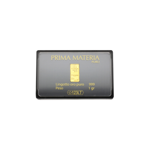 Accedi alla scheda di Prima Materia PRIMA MATERIA BLISTER 1 LINGOTTO ORO PURO 999 (24 CARATI) DA 1 GR. - PMG1GR