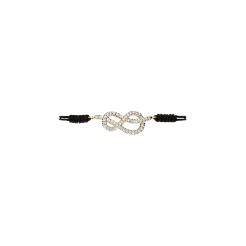 Accedi alla scheda di Bartorelli Italian Jewels Bracciale in corda regolabile cin nodo savoia in oro rosa e diamanti bianchi - VB24774DP