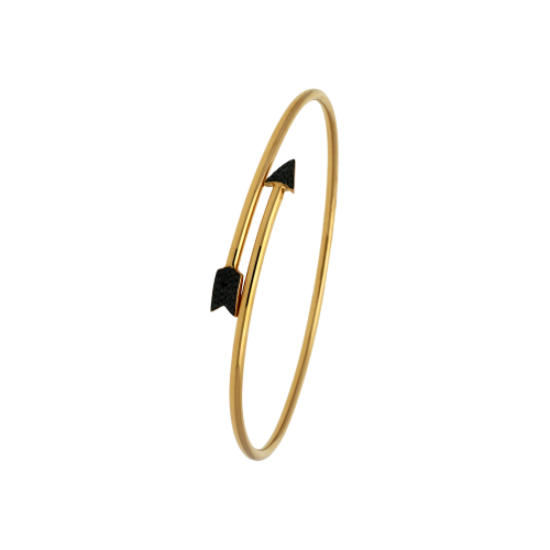 Accedi alla scheda di Bartorelli Italian Jewels Bracciale Freccia rigido in oro rosa 18 carati e diamanti neri taglio brillante - VB25016DKP