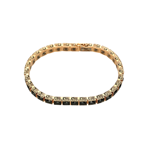 Accedi alla scheda di Bartorelli Italian Jewels Bracciale tennis in oro rosa e diamanti neri - VB26536DKP09