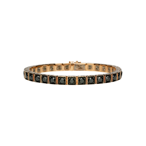 Accedi alla scheda di Bartorelli Italian Jewels Bracciale tennis in oro rosa e diamanti neri - VB26536DKP09