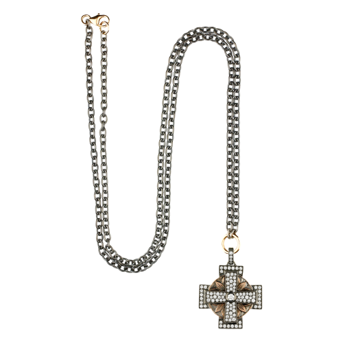 Accedi al prodotto correlato Bartorelli Italian Jewels Collana in argento nero con ciondolo croce in oro rosa e diamanti bianchi - VP26538DX09