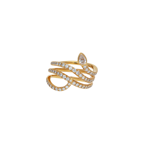 Accedi alla scheda di Bartorelli Italian Jewels Serpente-Anello in oro rosa 18 carati e diamanti bianchi taglio brillante e taglio goccia - VR25061DP-