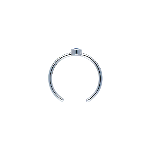 Accedi alla scheda di Bartorelli Italian Jewels Anello in oro bianco 18 carati, zaffiro blu naturale e diamanti buanchi taglio brillante - VR25433DSBW-