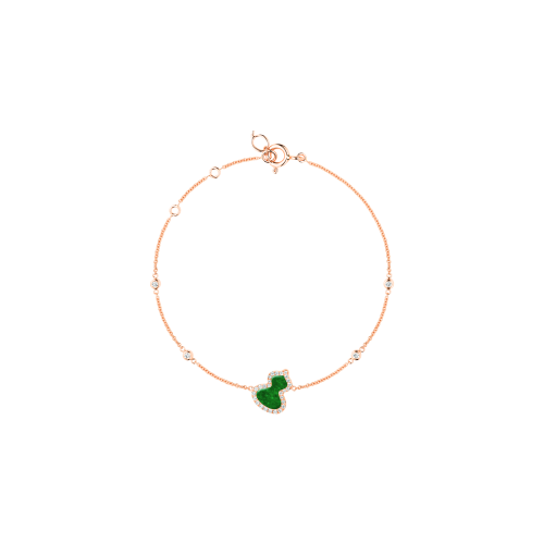 Accedi alla scheda di Qeelin BRACCIALE PETITE WULU IN ORO ROSA CON GIADA E  DIAMANTI - WU-BR0016B-RGDGJE-----FP----- - WUBPT16RGJE