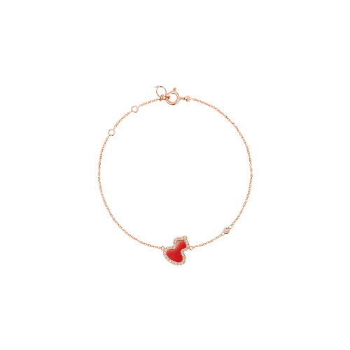 Accedi alla scheda di Qeelin BRACCIALE PETITE WULU IN ORO ROSA CON AGATA ROSSA E  DIAMANTI - WU-BR0016D-RGDRA - WUBPT16RGRA