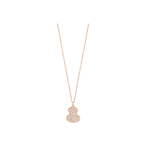 Accedi alla scheda di Qeelin COLLANA PETITE WULU IN ORO ROSA E PAV&Eacute; DI DIAMANTI - WU-NL0018B-RGD - WUNPT18RGDI