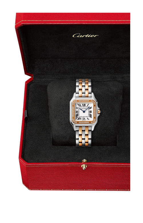 Accedi al prodotto correlato Cartier PANTH&Egrave;RE DE CARTIER, MODELLO MEDIO, ACCIAIO, ORO ROSA, DIAMANTI, QUARZO - W3PN0015