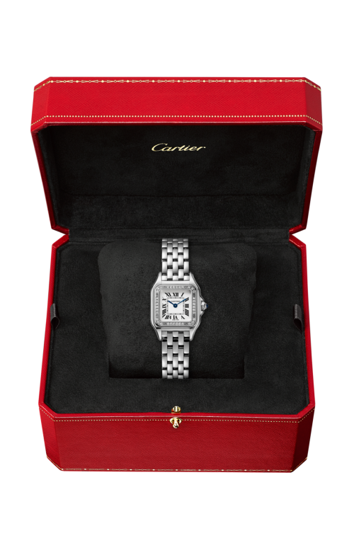 Accedi al prodotto correlato Cartier PANTH&Egrave;RE DE CARTIER, MODELLO PICCOLO, ACCIAIO, DIAMANTI, QUARZO - W4PN0016