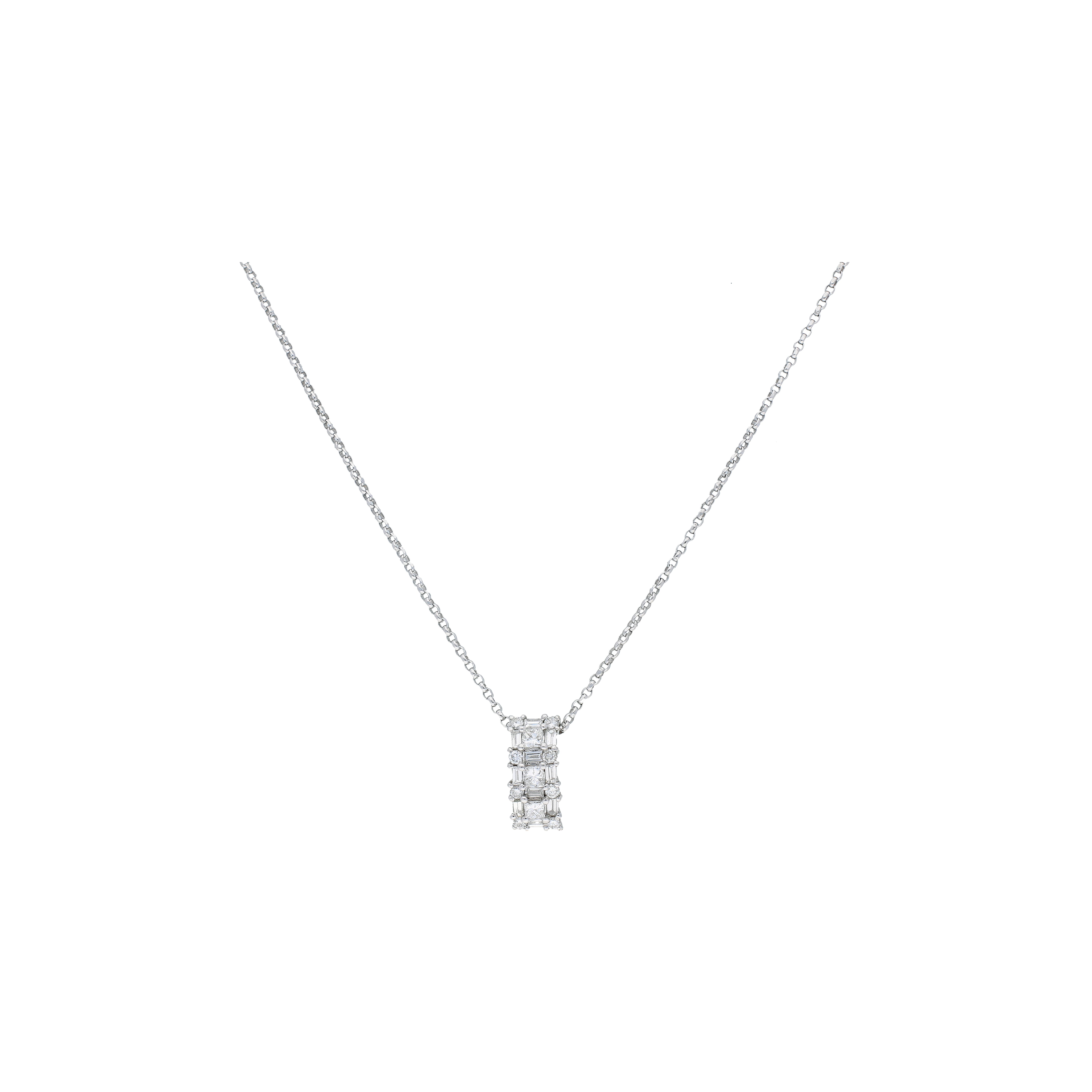 Bartorelli Italian Jewels | COLLANA IN ORO BIANCO CON CIONDOLO DIAMANTI - 2524 (1)