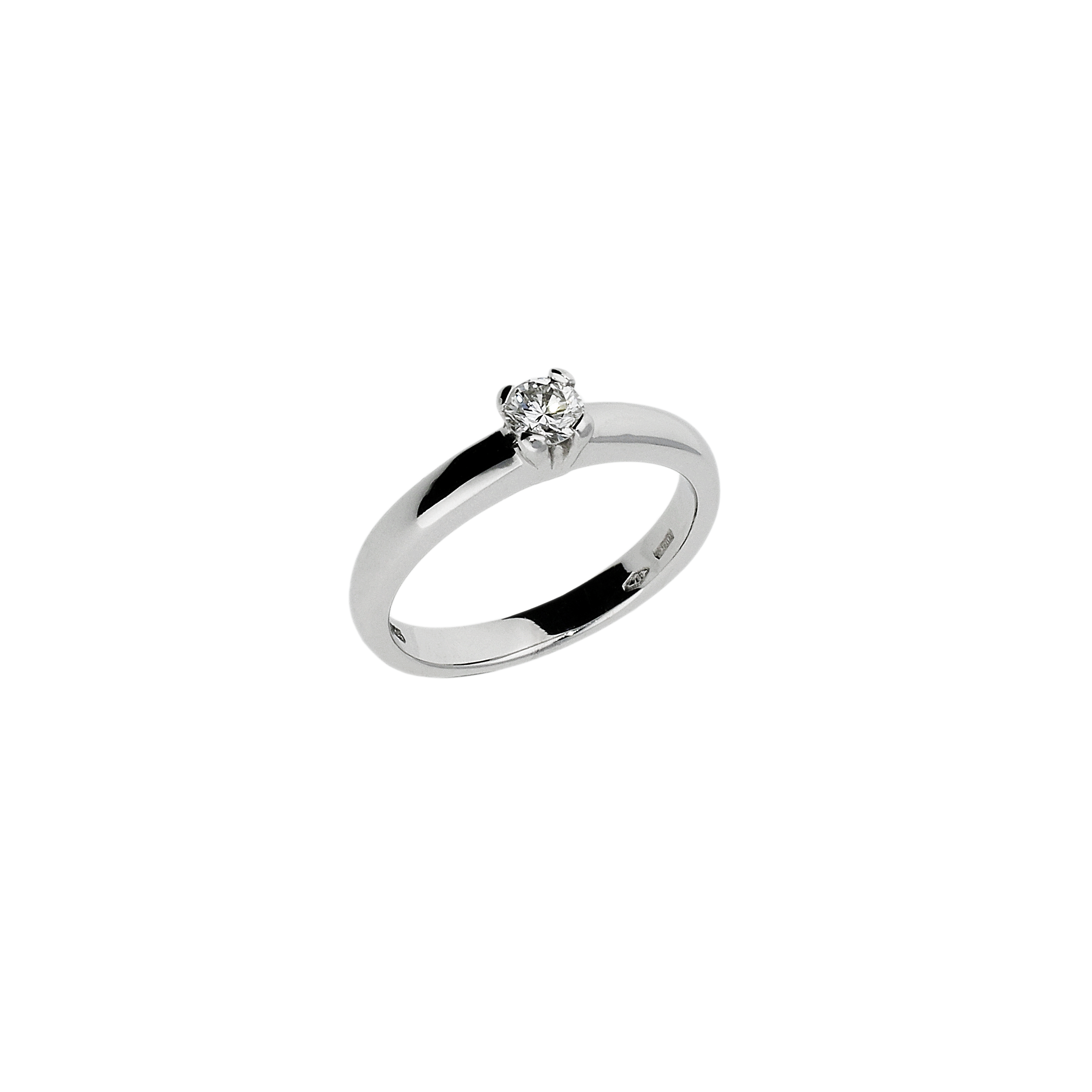 Bartorelli Italian Jewels | Anello solitario in oro bianco 18 carati e diamante bianco taglio brillante - 00904 (1)