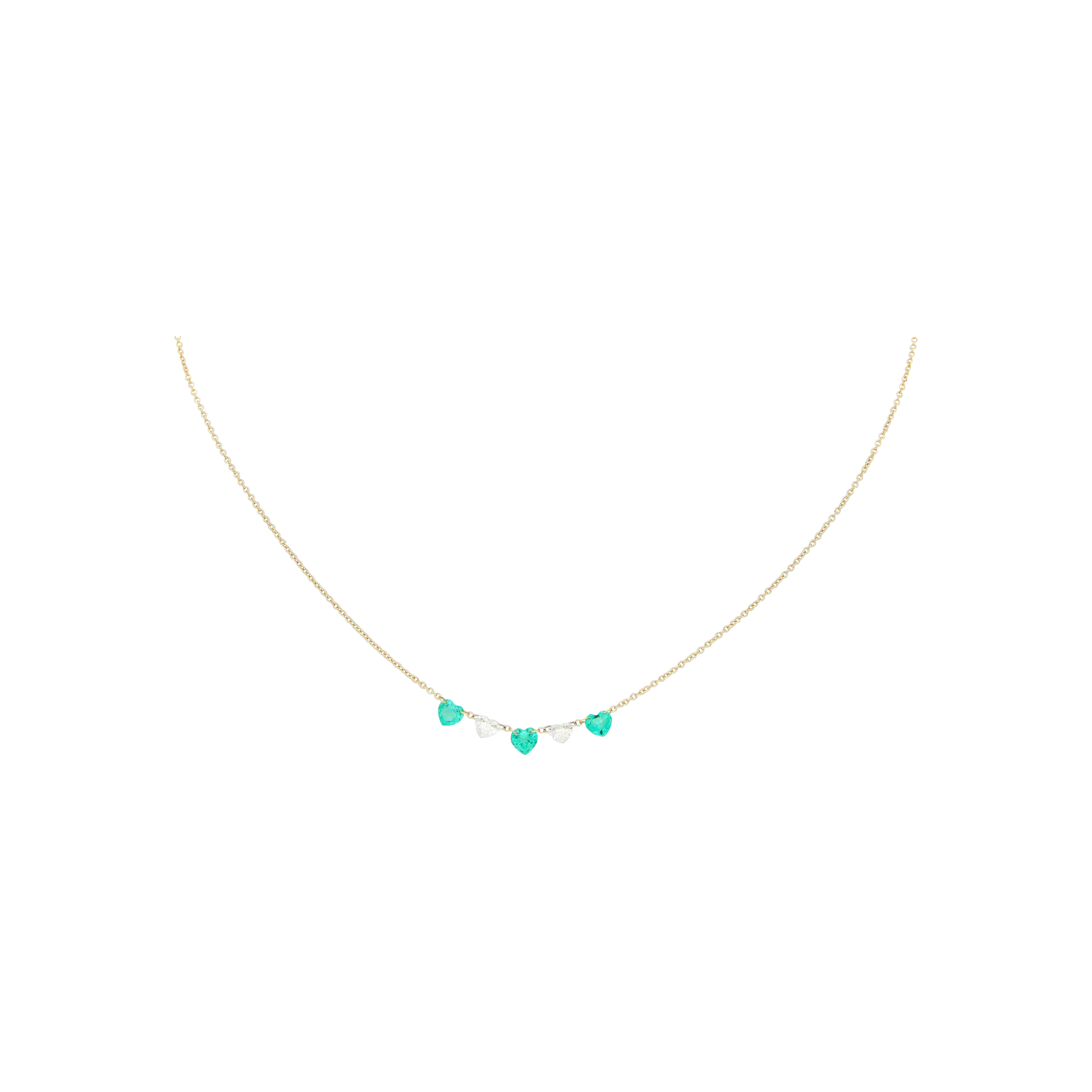 Bartorelli Italian Jewels | COLLANA GIROCOLLO IN ORO ROSA CON DIAMANTI E SMERALDI A CUORE - C069/16/3-C4S (1)