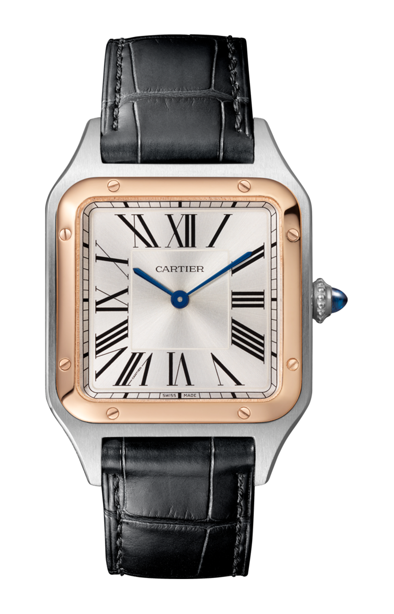 Cartier | SANTOS DUMONT, MODELLO GRANDE, ACCIAIO, ORO ROSA, QUARZO - W2SA0037 (1)