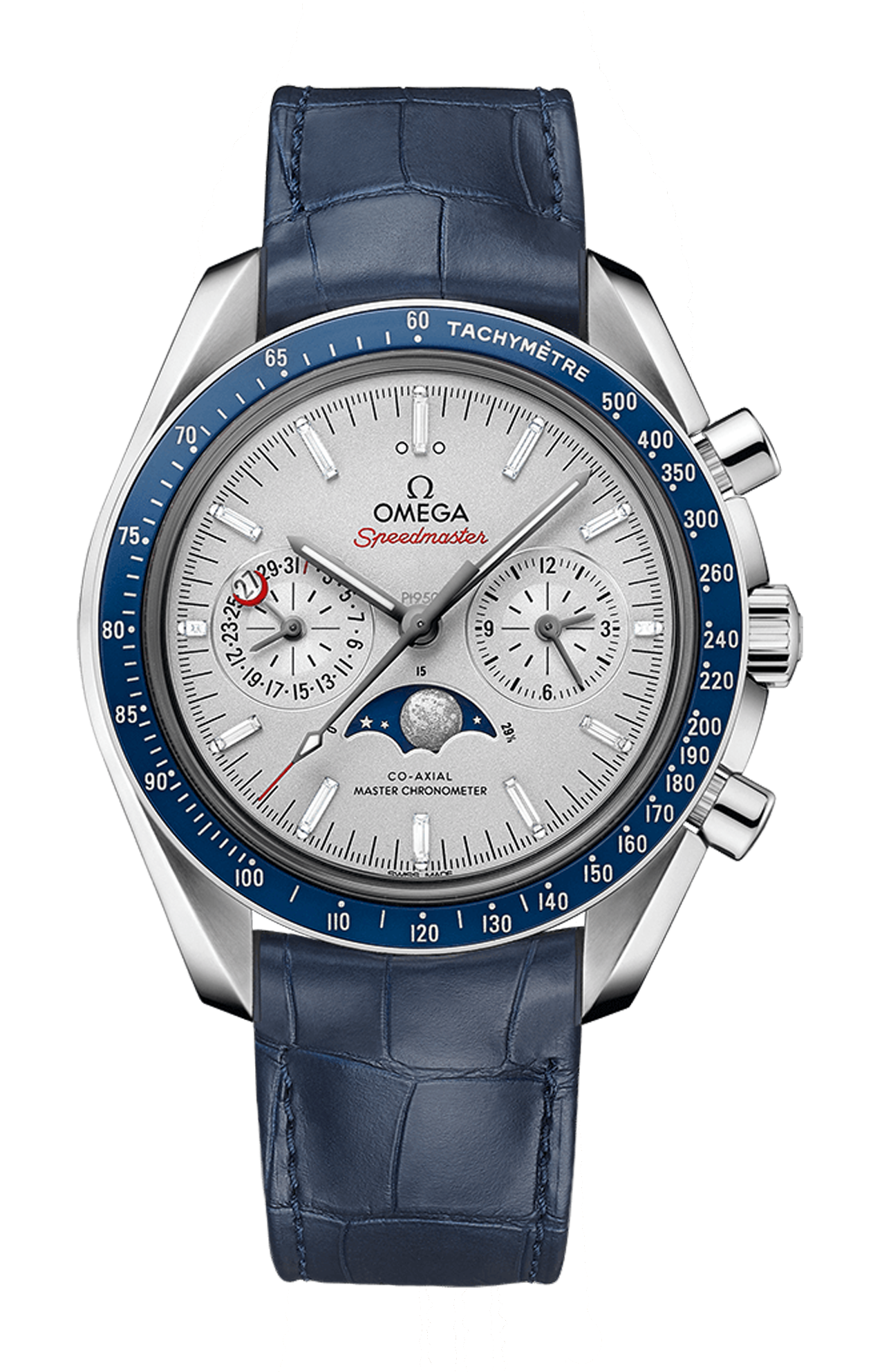 Omega | SPEEDMASTER FASI LUNARI 44,25 MM, PLATINO SU PELLE - 304.93.44.52.99.004 (1)