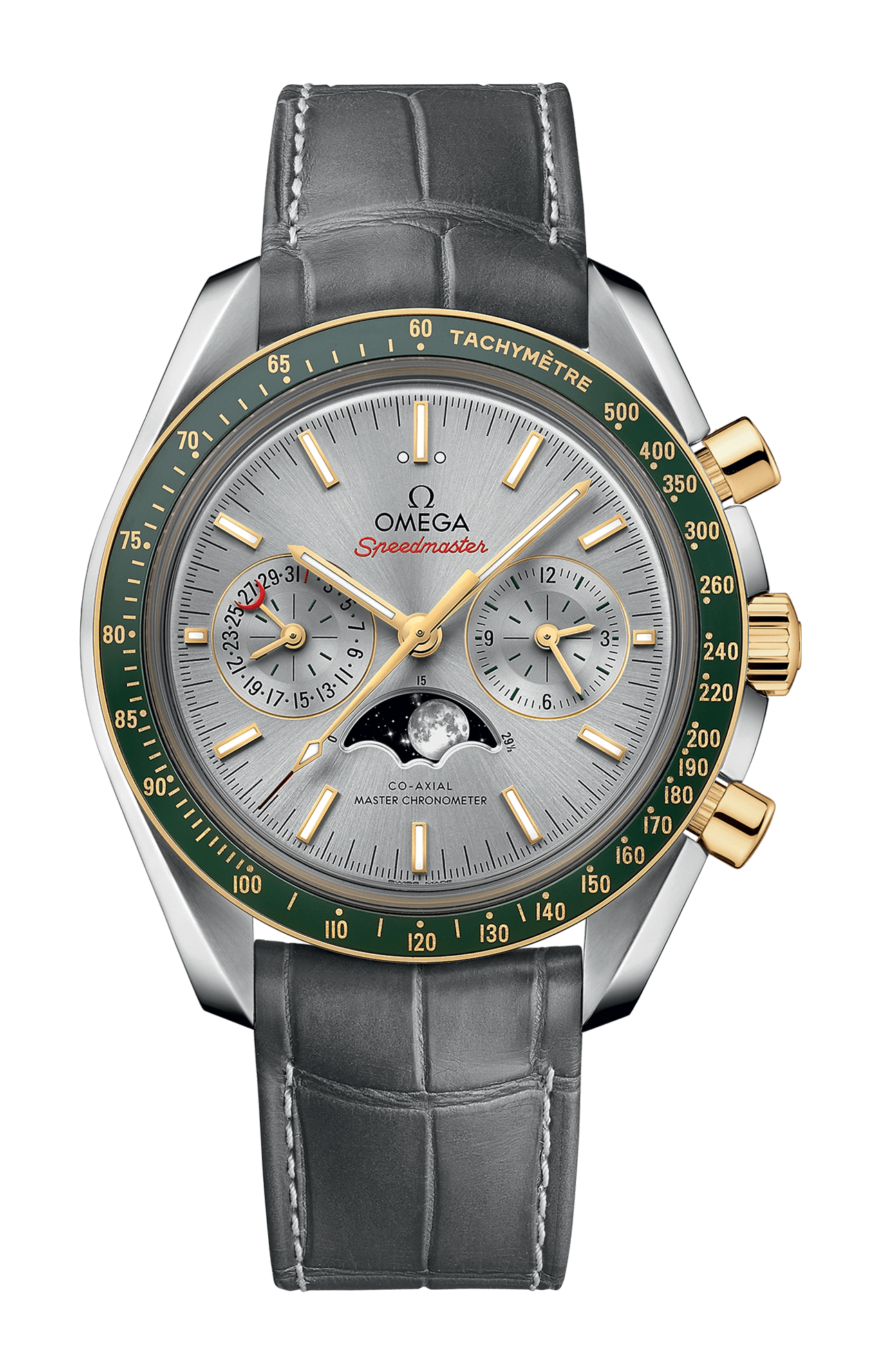 Omega | SPEEDMASTER FASI LUNARI 44,25 MM, ACCIAIO-ORO GIALLO SU PELLE - 304.23.44.52.06.001 (1)