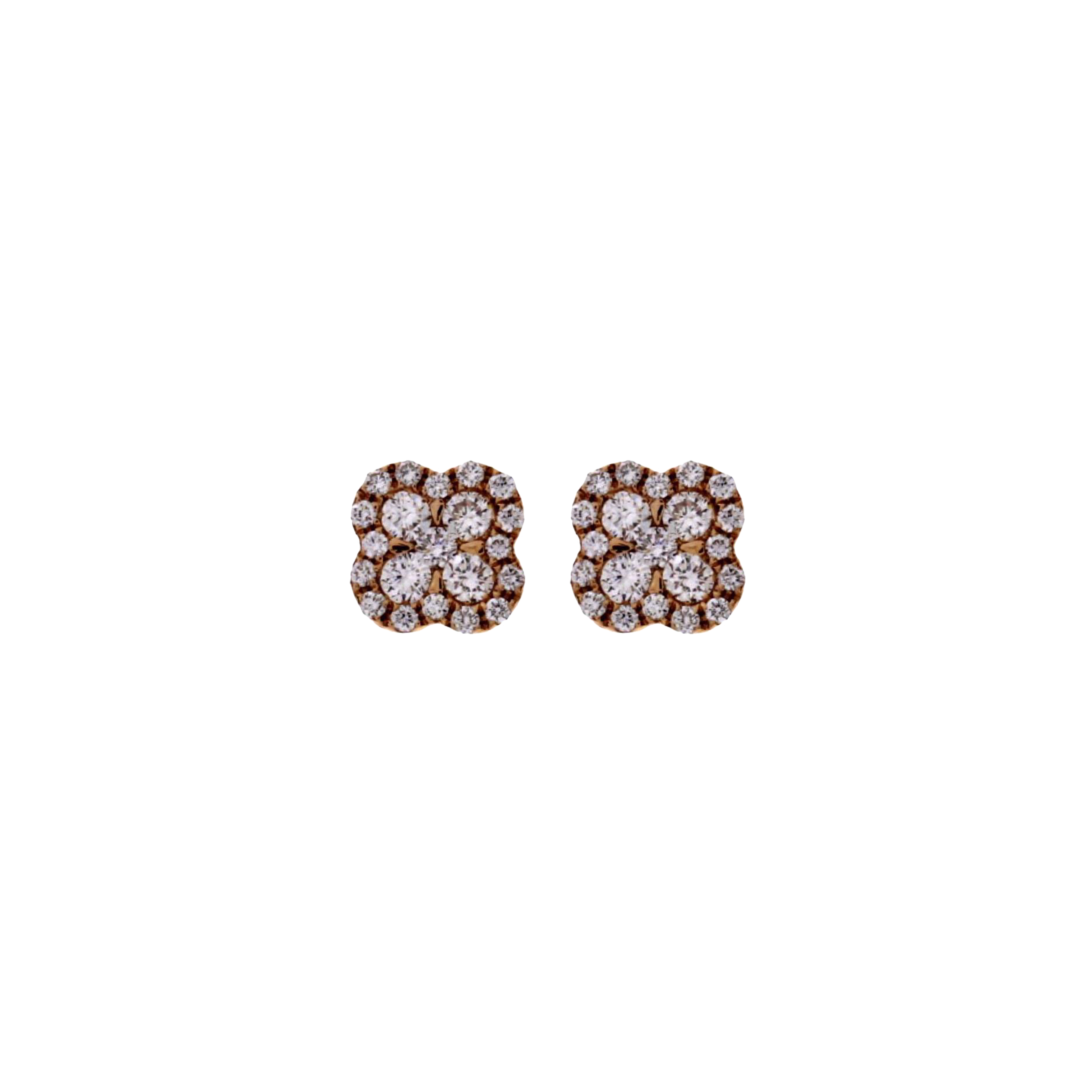 Bartorelli Italian Jewels | ORECCHINI A LOBO FIORE IN ORO ROSA E DIAMANTI - 1PE0271092/2 (1)