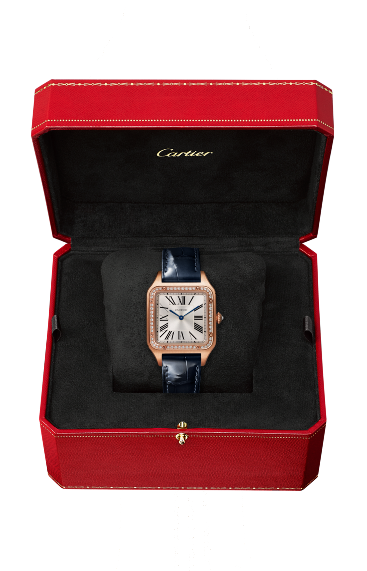 Cartier | SANTOS-DUMONT, MODELLO GRANDE, ORO ROSA, DIAMANTI, QUARZO - WJSA0016 (2)