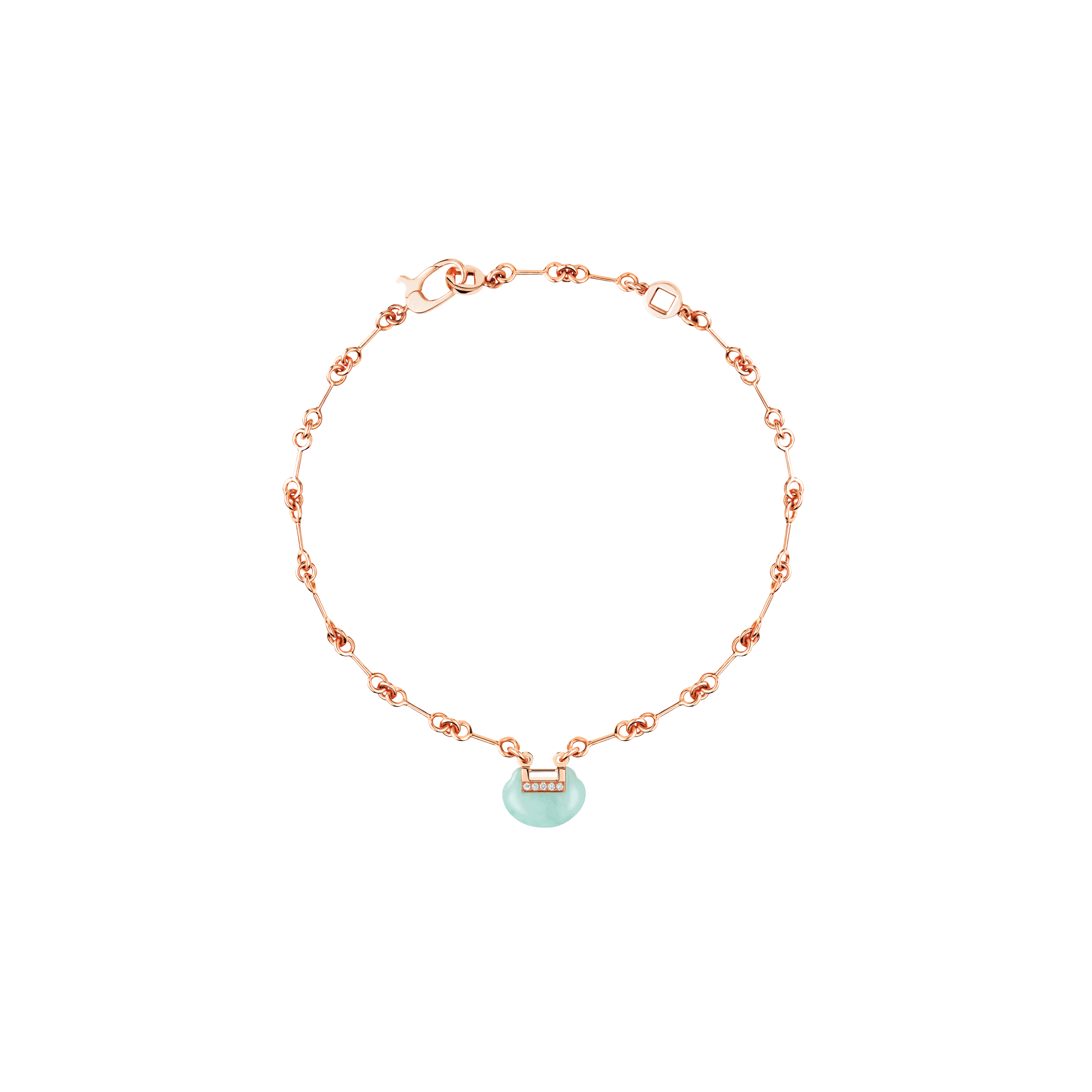 Qeelin | BRACCIALE YU YI IN ORO ROSA CON DIAMANTI E GIADEITE - YY-040-BL-RGDGJE - YYB40AQRGJE (1)