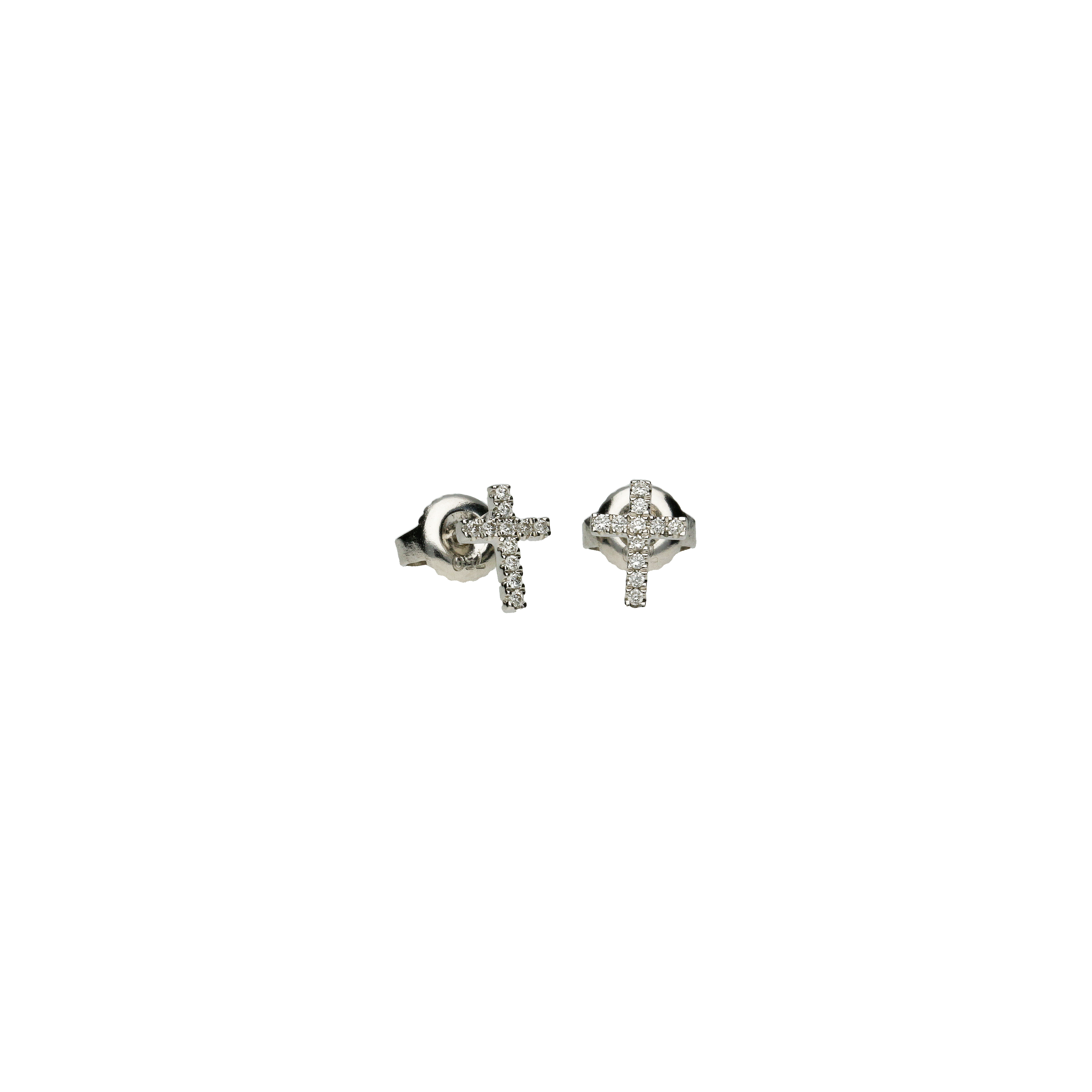 Bartorelli Italian Jewels | Orecchini  Croce in oro bianco e diamanti bianchi taglio brillante - 24602235 (1)