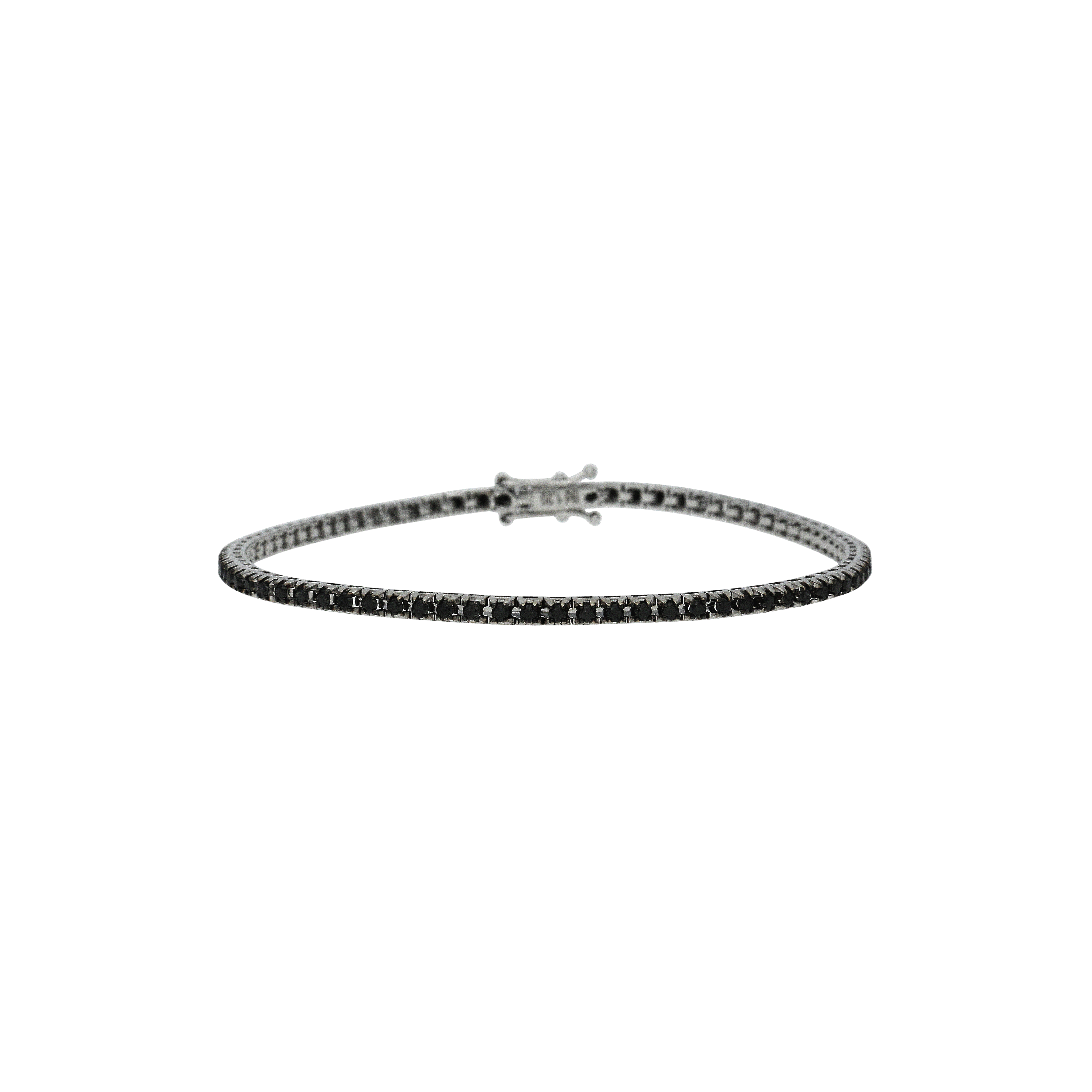 Bartorelli Italian Jewels | BRACCIALE TENNIS IN ORO BIANCO E DIAMANTI NERI - 34830529 (1)