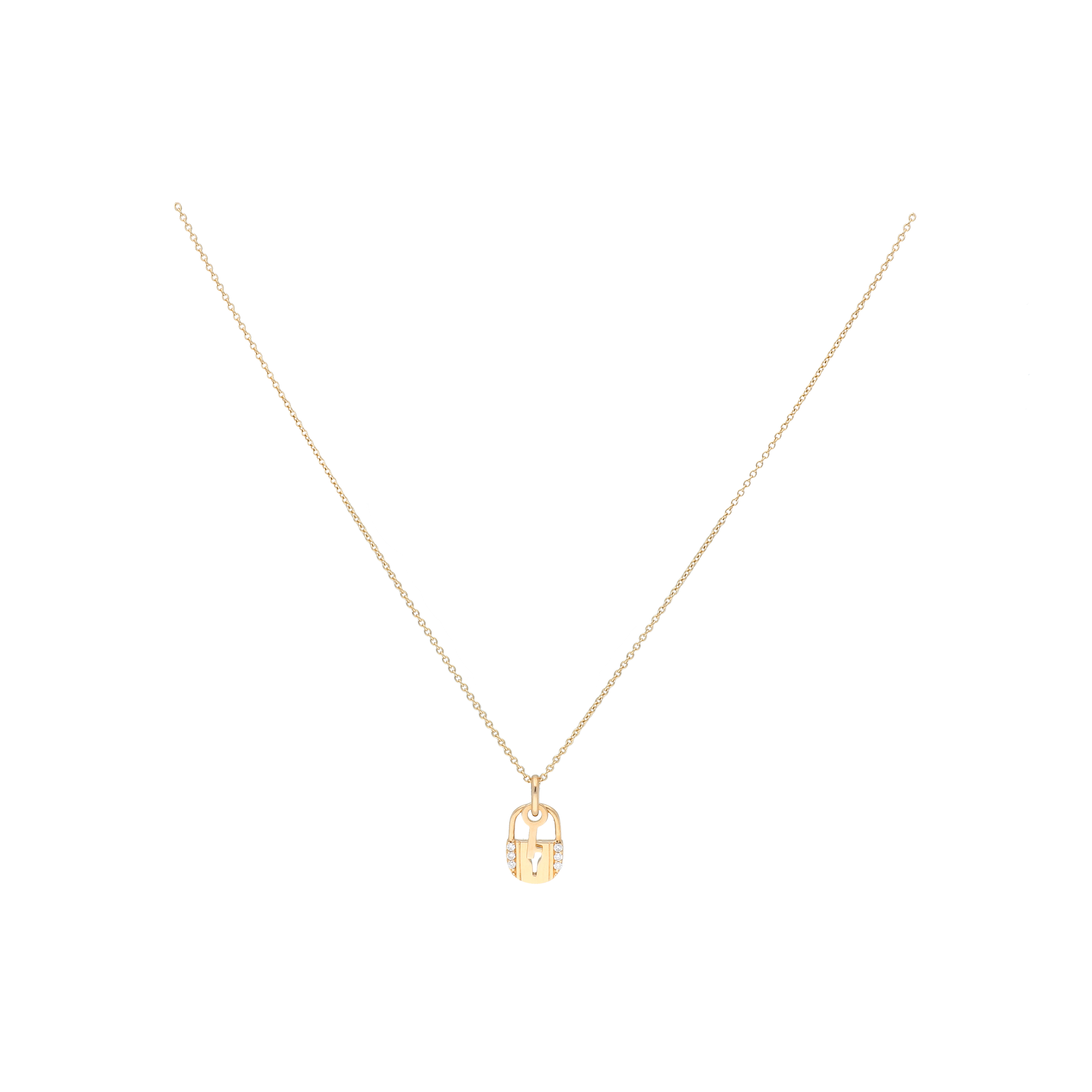 Bartorelli Italian Jewels | COLLANA GIROCOLLO IN ORO ROSA CON LUCCHETTO, CHIAVE E DIAMANTI - 39208692 (1)