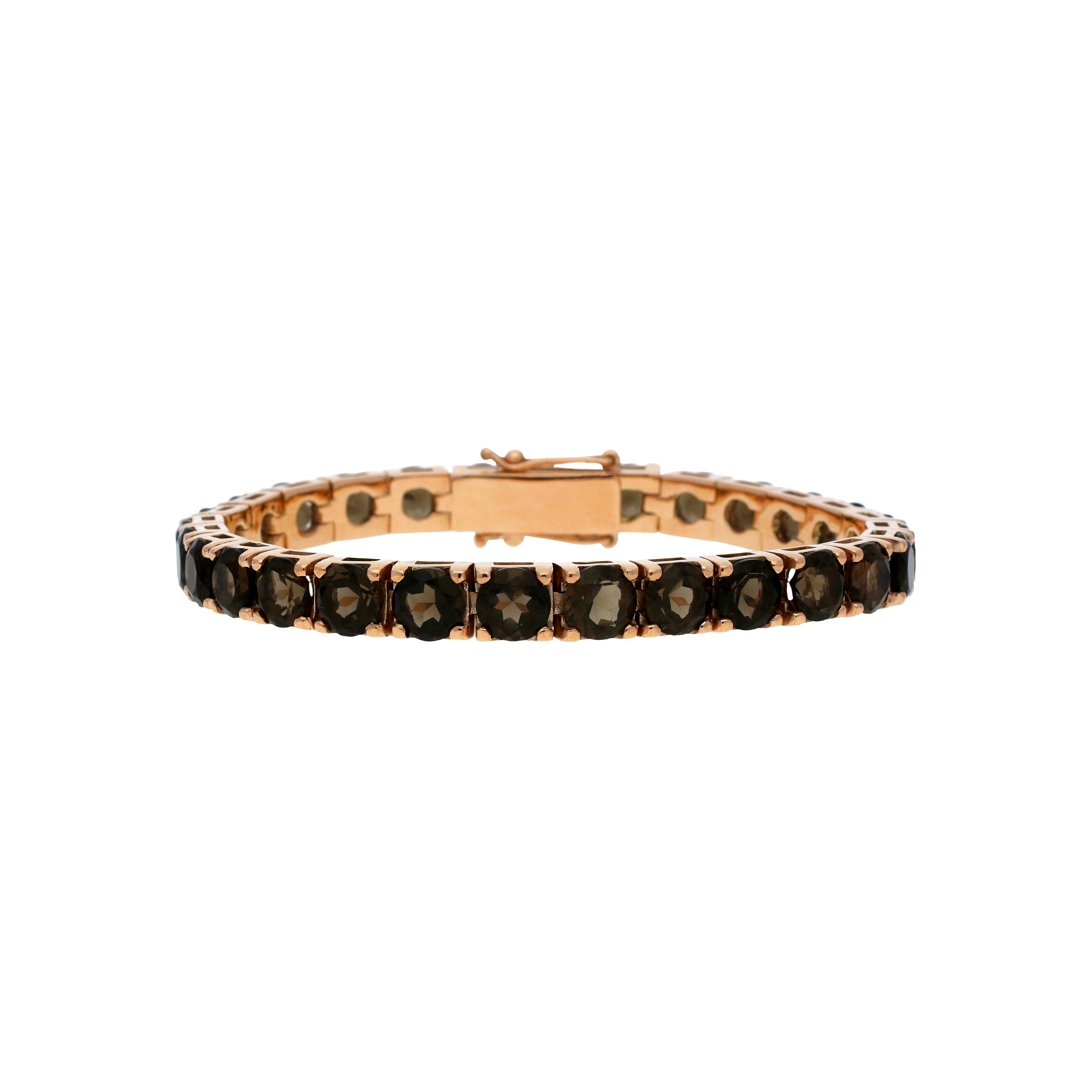 Bartorelli Italian Jewels | BRACCIALE TENNIS IN ORO ROSA 9 CARATI E QUARZO FUM&Egrave; TAGLIO BRILLANTE - 412335 (1)