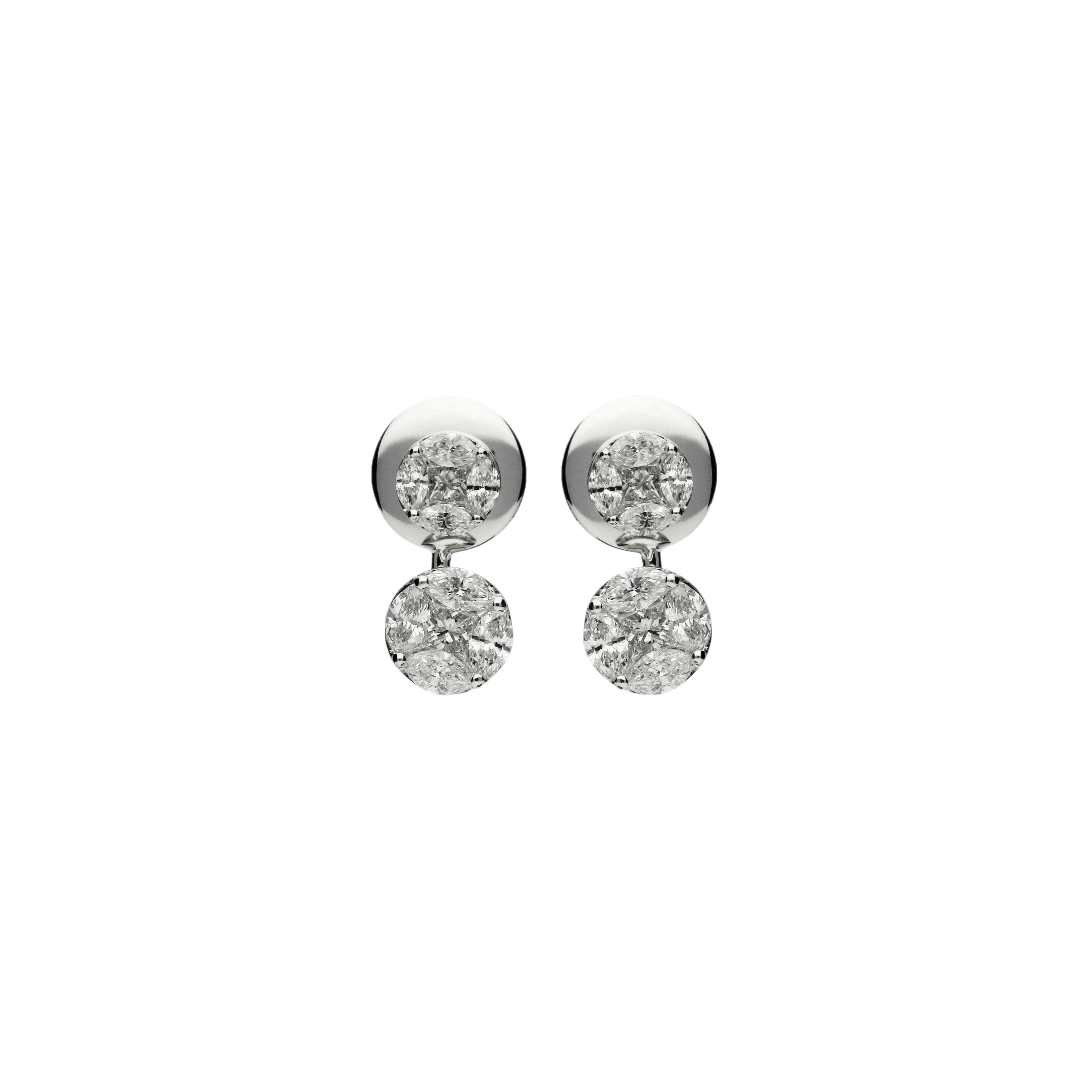 Bartorelli Italian Jewels | Orecchini in oro bianco 18 carati con diamanti bianchi taglio navette e princess - 42350102 (1)