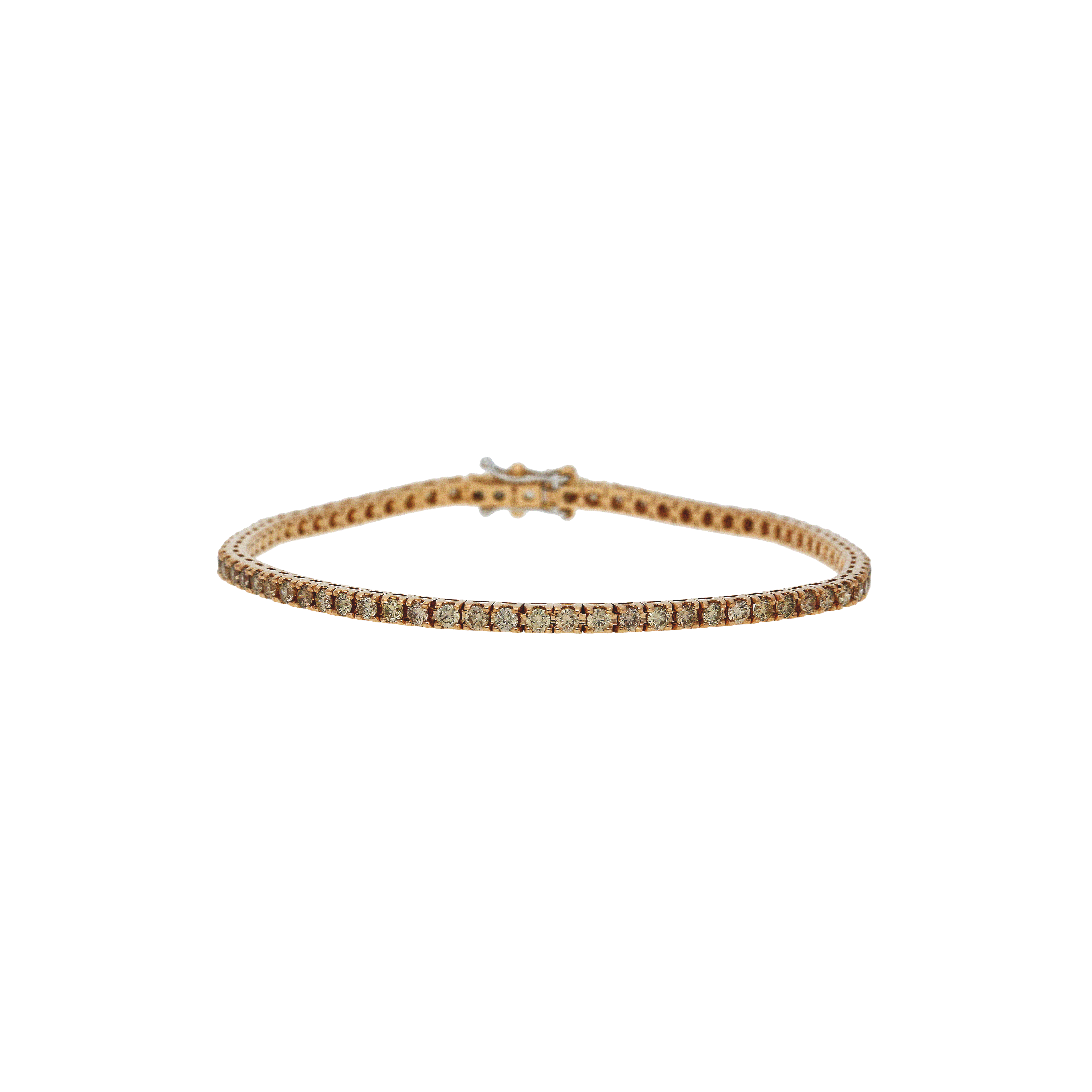 Bartorelli Italian Jewels | Bracciale tennis in oro rosa 18 carati e diamanti brown taglio brillante - 50141329 (1)