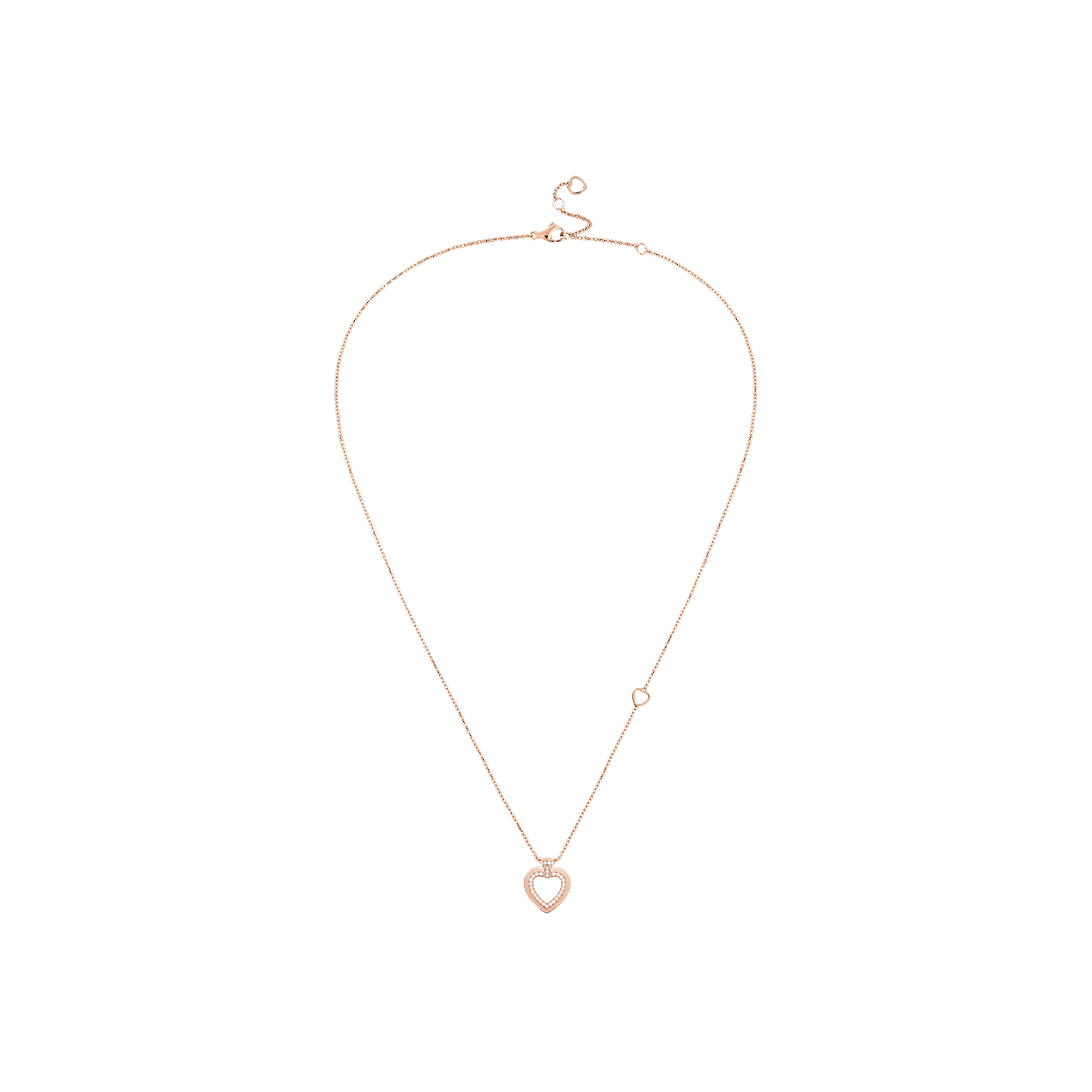 Fred | COLLANA PRETTY WOMAN MODELLO PICCOLO IN ORO ROSA CON PAV&Egrave; DI DIAMANTI - 7B0257 - 7B0257 (1)