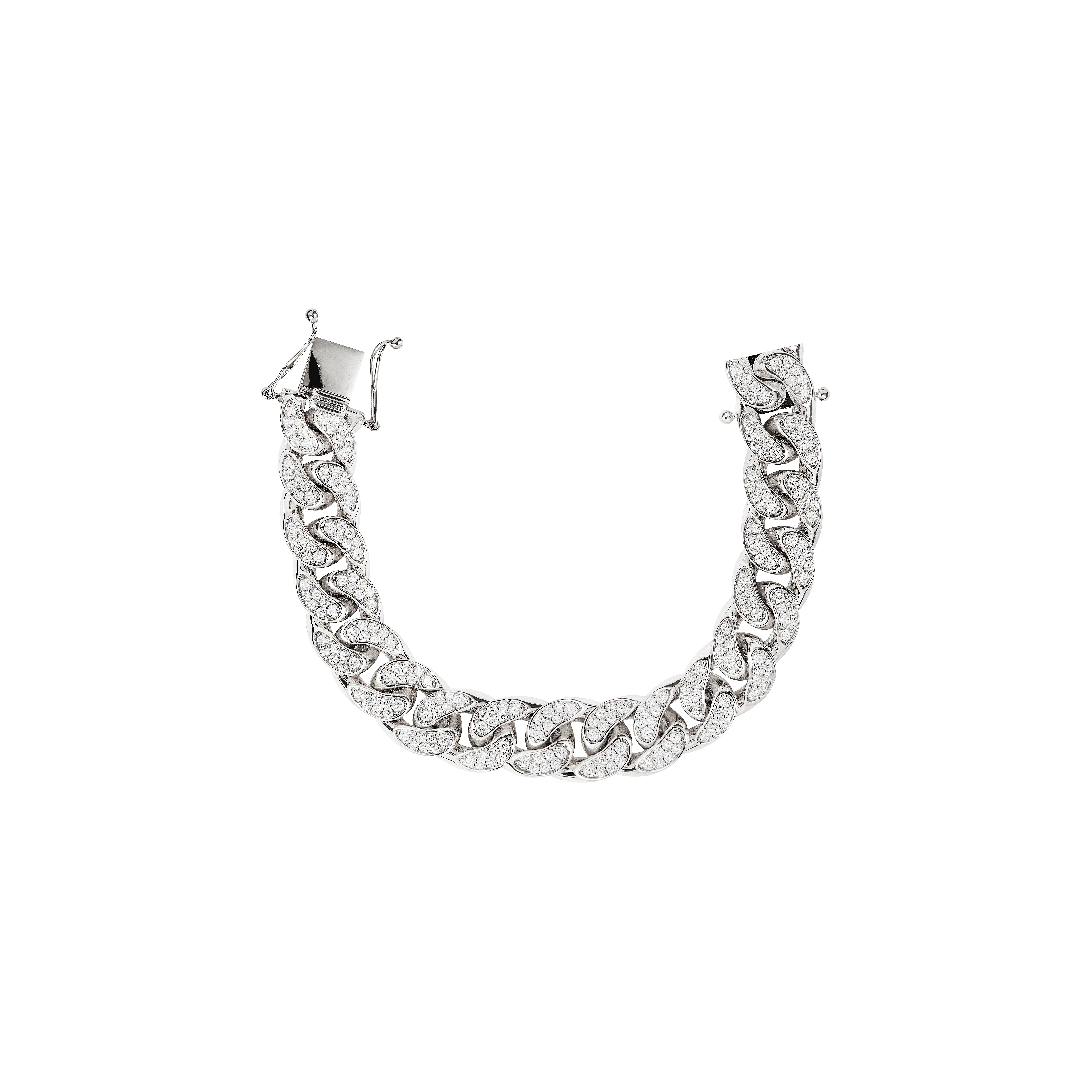 Bartorelli Italian Jewels | BRACCIALE GROUMETTE IN ORO BIANCO CON FULL PAV&Eacute; DI DIAMANTI - BRERI4034BWXX (1)