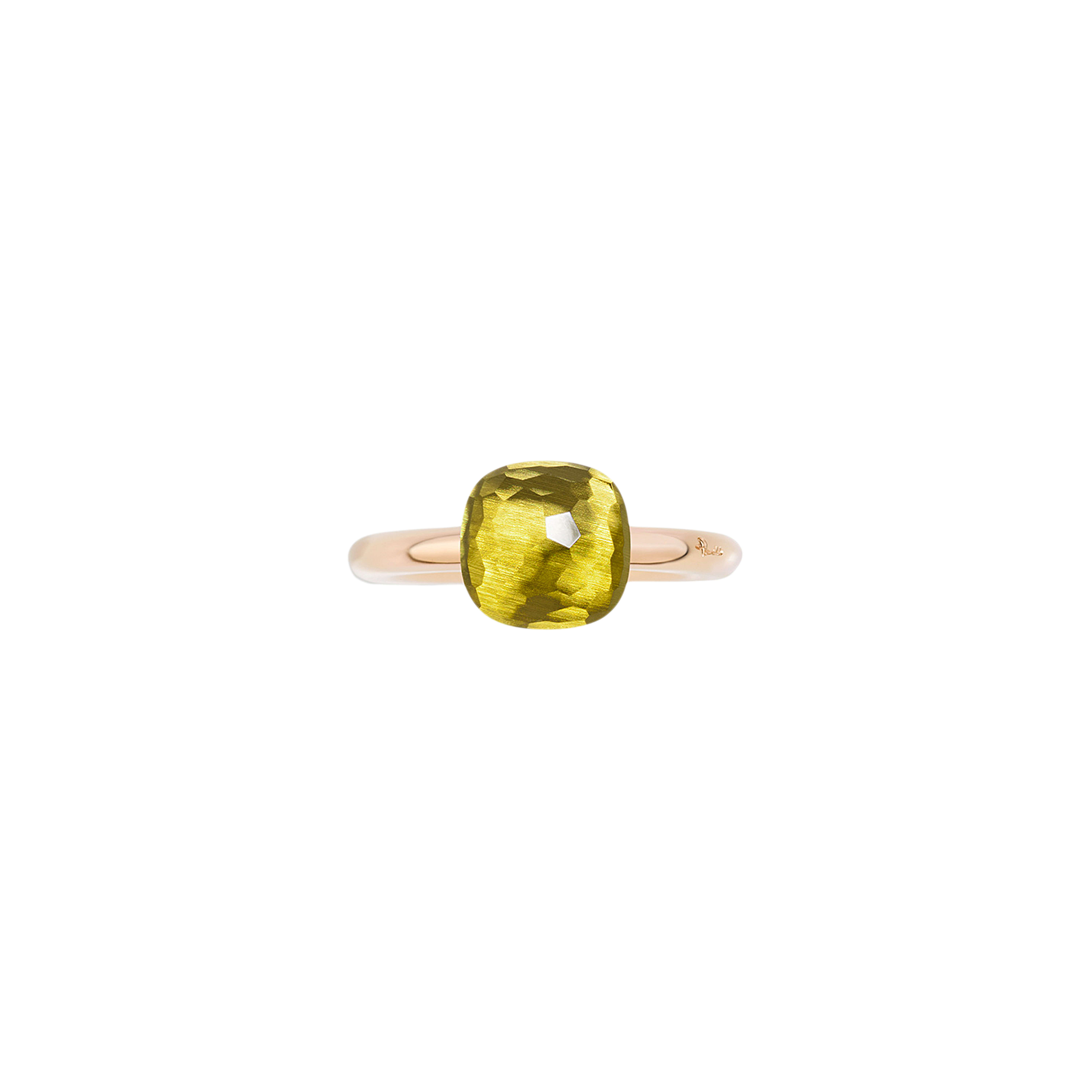 Pomellato | ANELLO NUDO - ANELLO NUDO PETIT IN ORO ROSA CON CASTONE IN ORO BIANCO E QUARZO LEMON SFACCETTATO - A.B403/O6/QL - PAB4030O6000000QL (2)