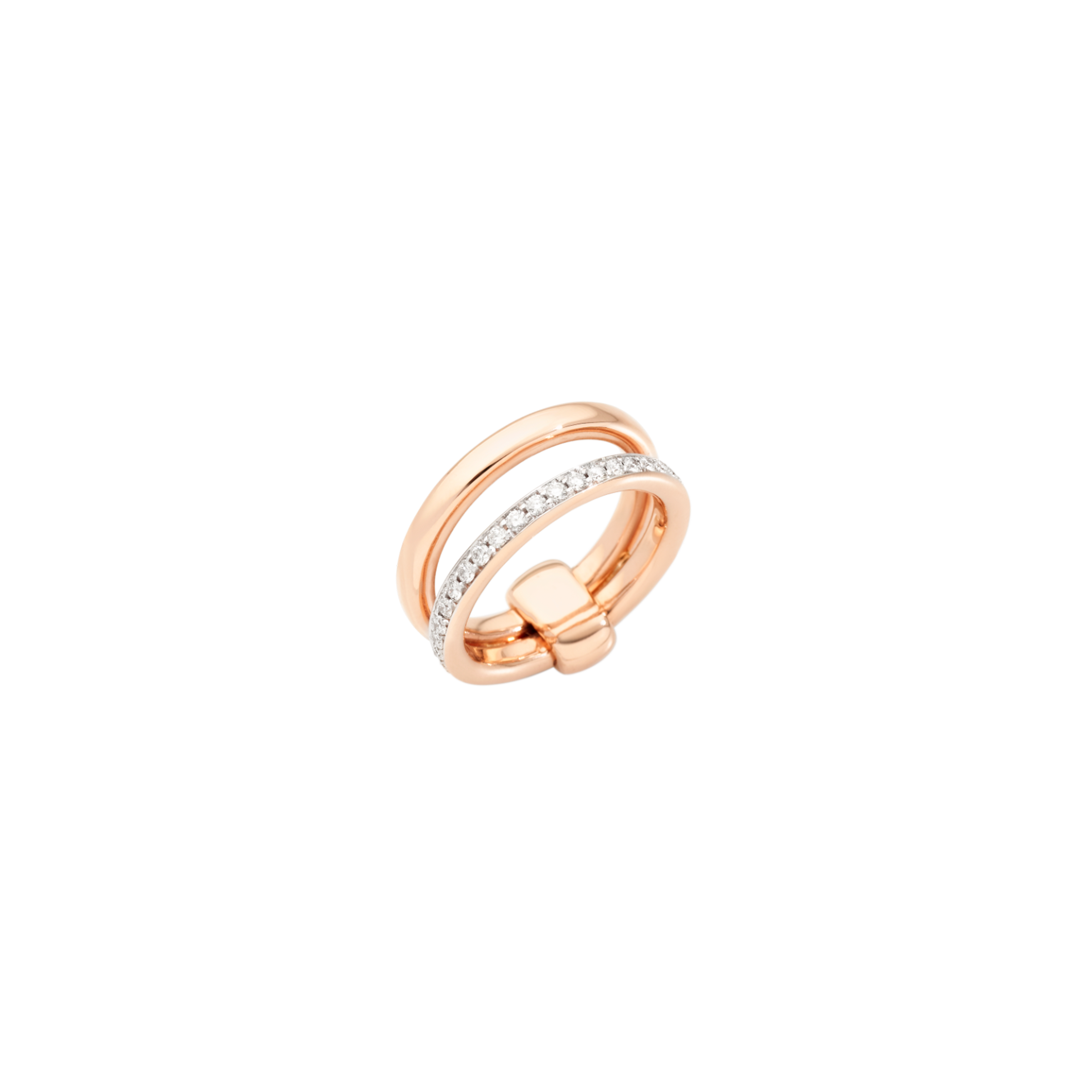 Pomellato | ANELLO A FASCIA ICONICA IN ORO ROSA E DIAMANTI A GIRO INTERO - A.C010/B9O7 - PAC0100O7WHRDB000 (1)
